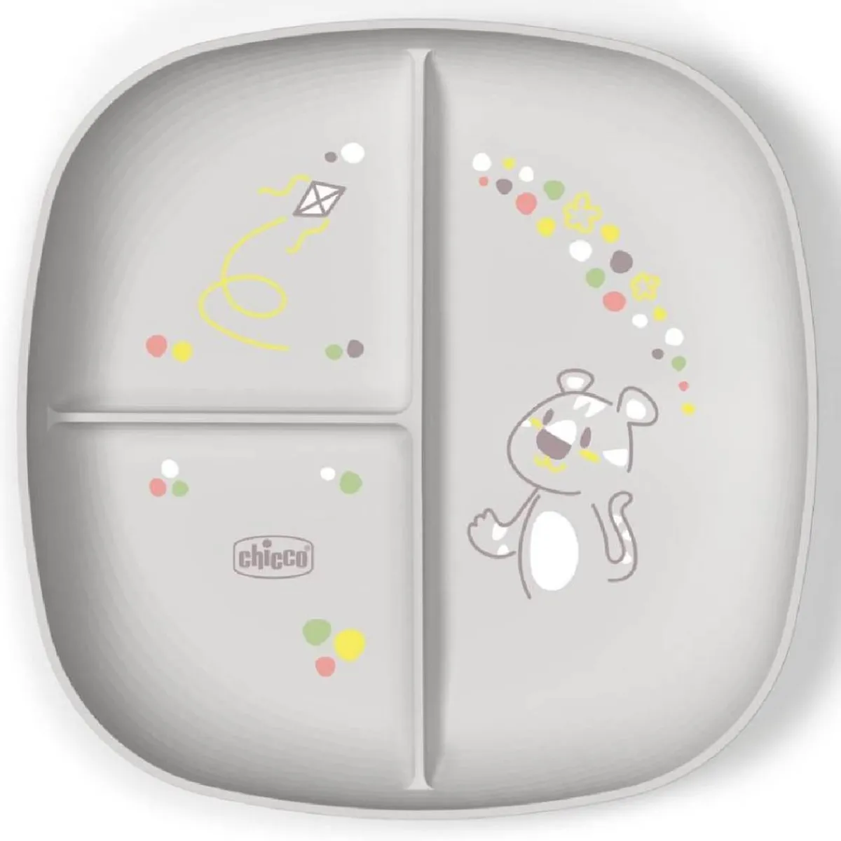 - Plato con compartimentos 12M - Gris*CHICCO Hot