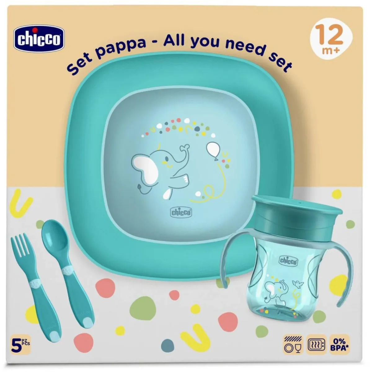 Hot - Set de alimentación 12M - Azul Preparación Comida Y Accesorios·Platos Y Cubiertos Infantiles