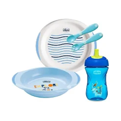 Outlet - Set de comida azul + 12 meses Preparación Comida Y Accesorios·Platos Y Cubiertos Infantiles