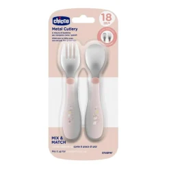 - Set de Cubiertos Acero Inoxidable 18M - Rosa*CHICCO Clearance