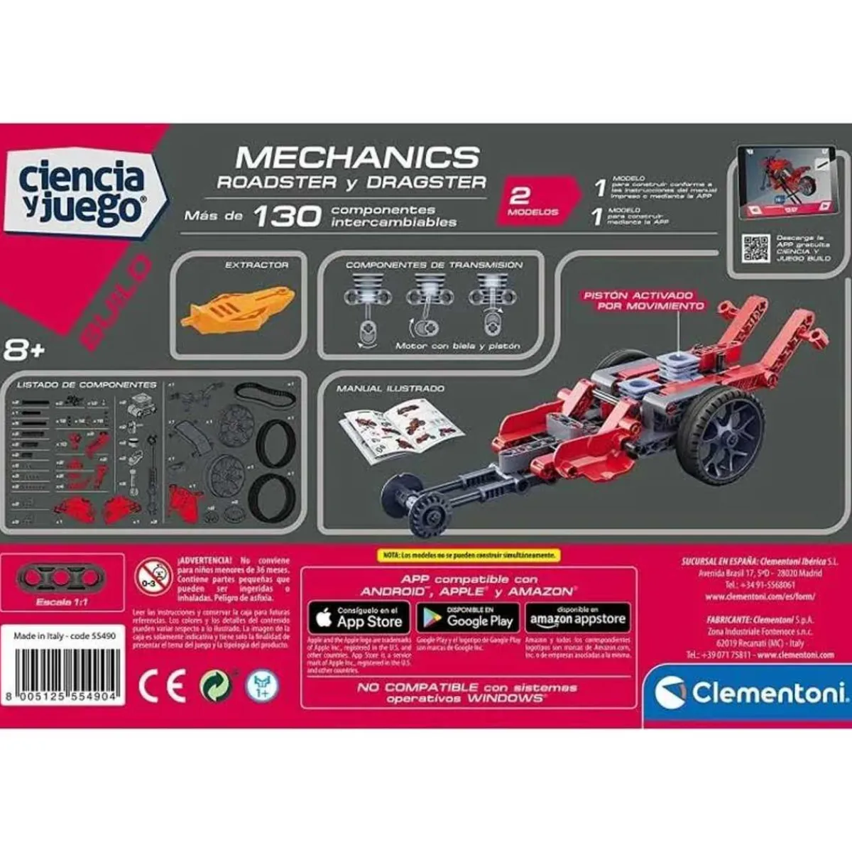 Best - Construcciones y coches de juguete, juego educativo de ciencias: Roadster y Dragster Steam