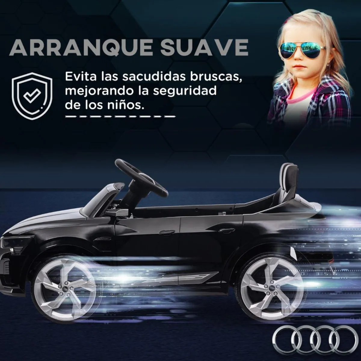 Coche Eléctrico Audi Q8 Etron Sportback 12V Negro Vehículos De Batería O A Pedales