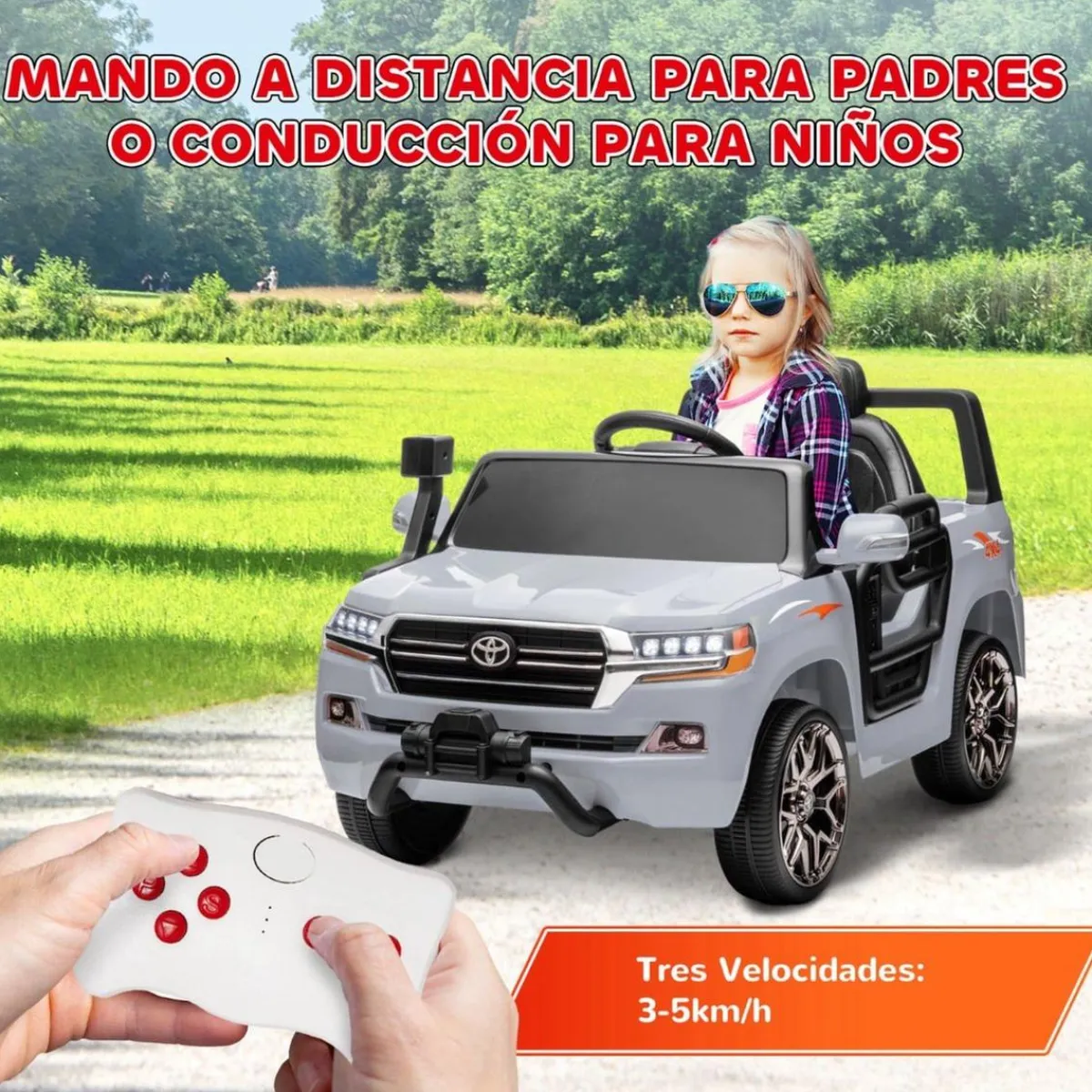 Coche eléctrico Toyota LAND CRUISER Gris*AIYAPLAY Outlet
