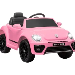 Best Coche eléctrico Volkswagen Beetle Rosa Vehículos De Batería O A Pedales