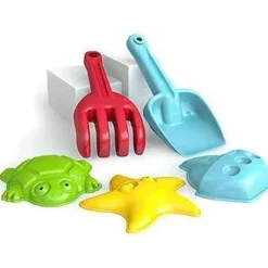 ColorBaby - Set de pala y rastrillo con tres moldes para arena de 20 cm ㅤ Juguetes De Verano