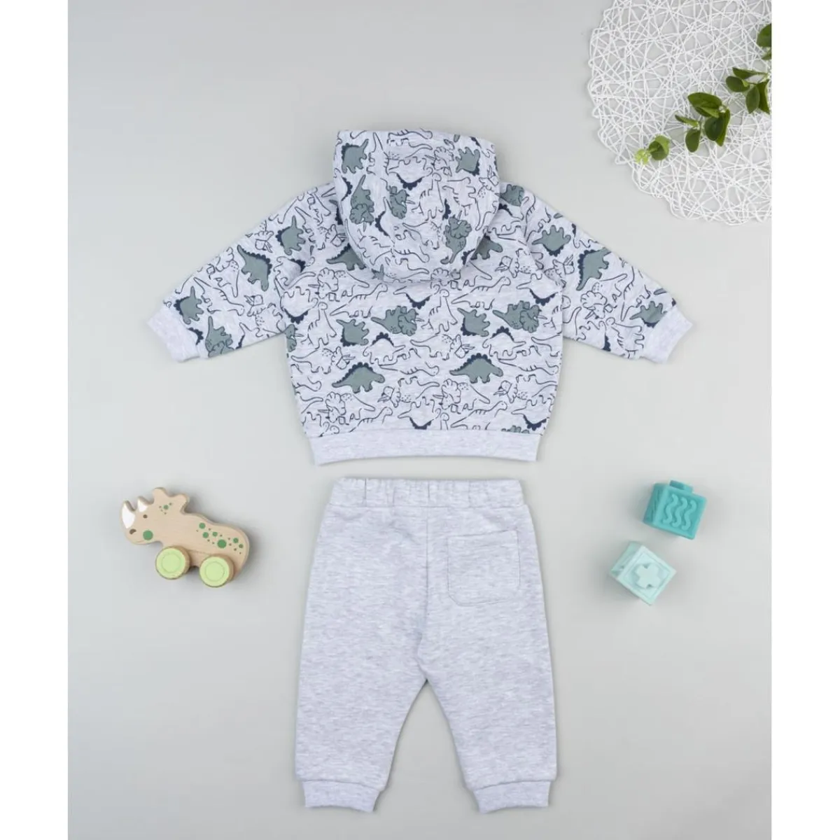 Conjunto jogging de niño gris con estampado Dino*Prenatal Hot