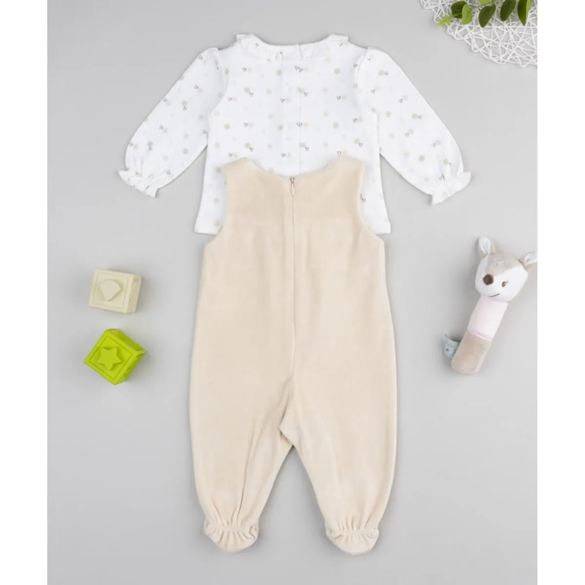 Online Conjunto peto beige Ropa Y Accesorios·Peleles|Recién Nacido·Ropa Y Accesorios