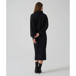 Discount Conjunto premamá de punto negro con falda y jersey Premamá·Moda