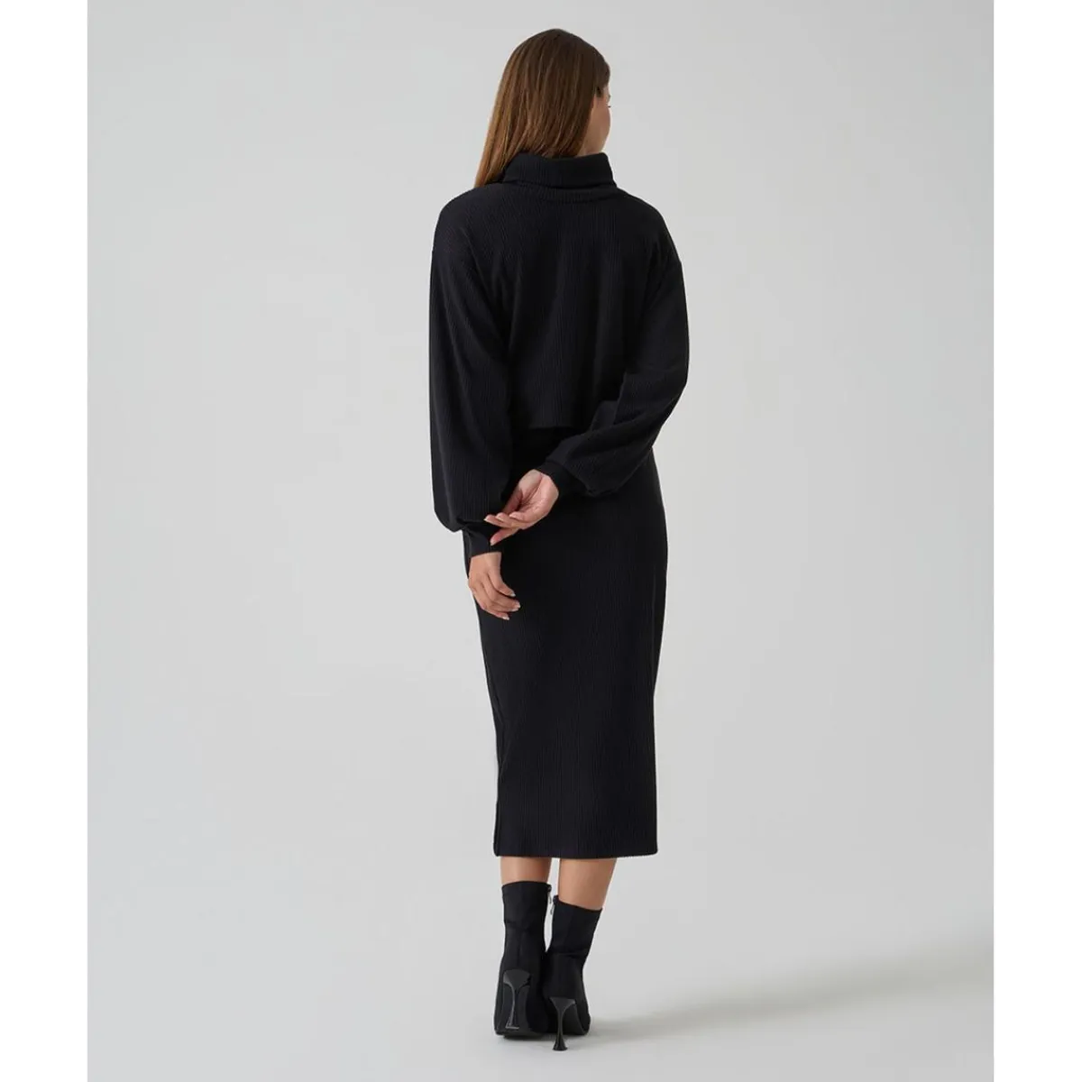 Discount Conjunto premamá de punto negro con falda y jersey Premamá·Moda