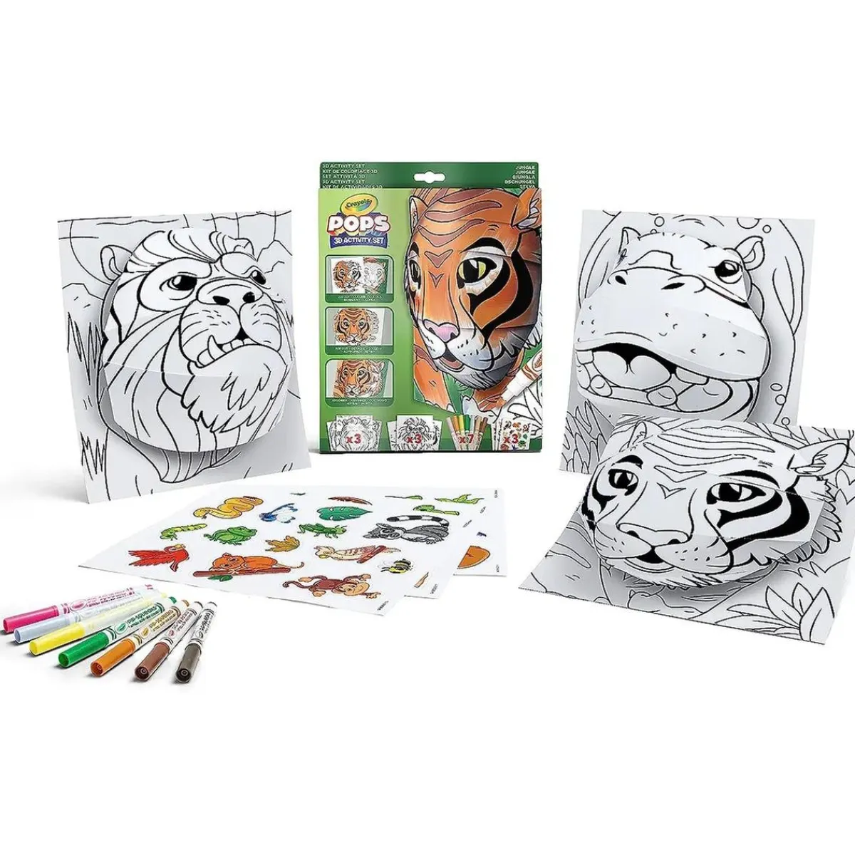 Hot - Set de colorear y construir 3D tema selva Arte Y Manualidades