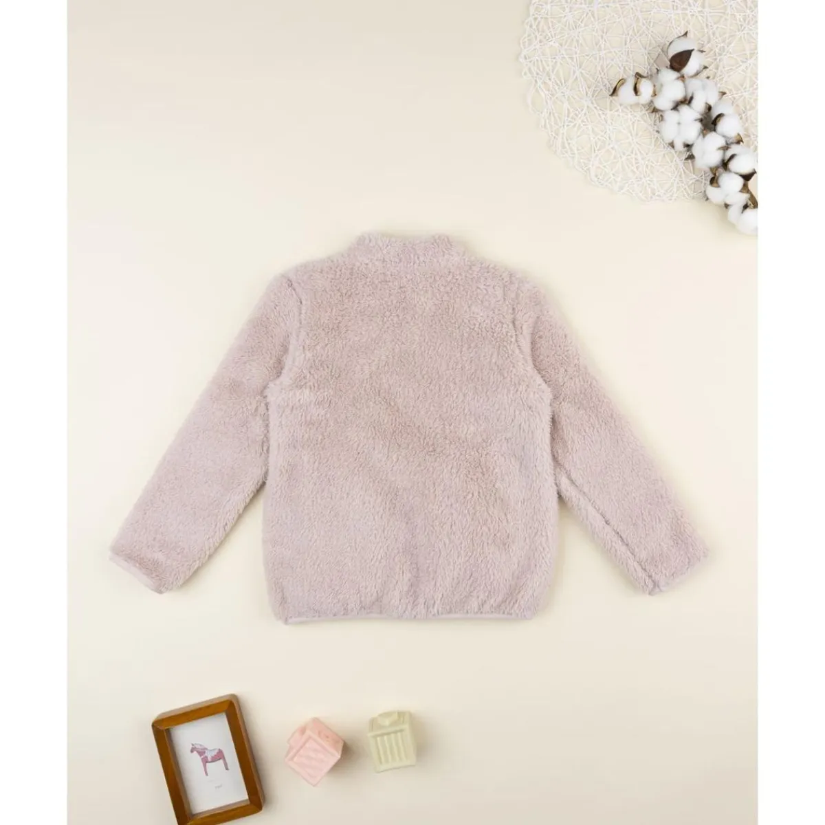 Cárdigan bata de niña rosa en pelo suave*Prenatal Sale