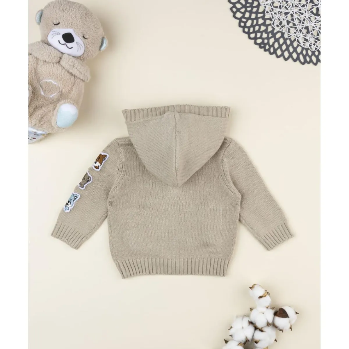 Cárdigan niño beige con capucha*Prenatal New