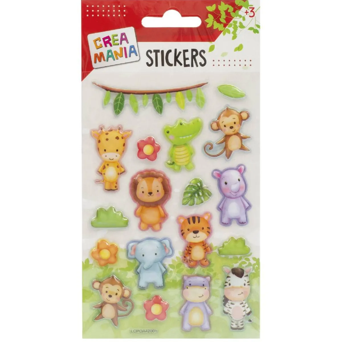 Creamania - Pegatinas Animales Selva/Granja con relieve (varios modelos)*CREAMANIA UNISEX New