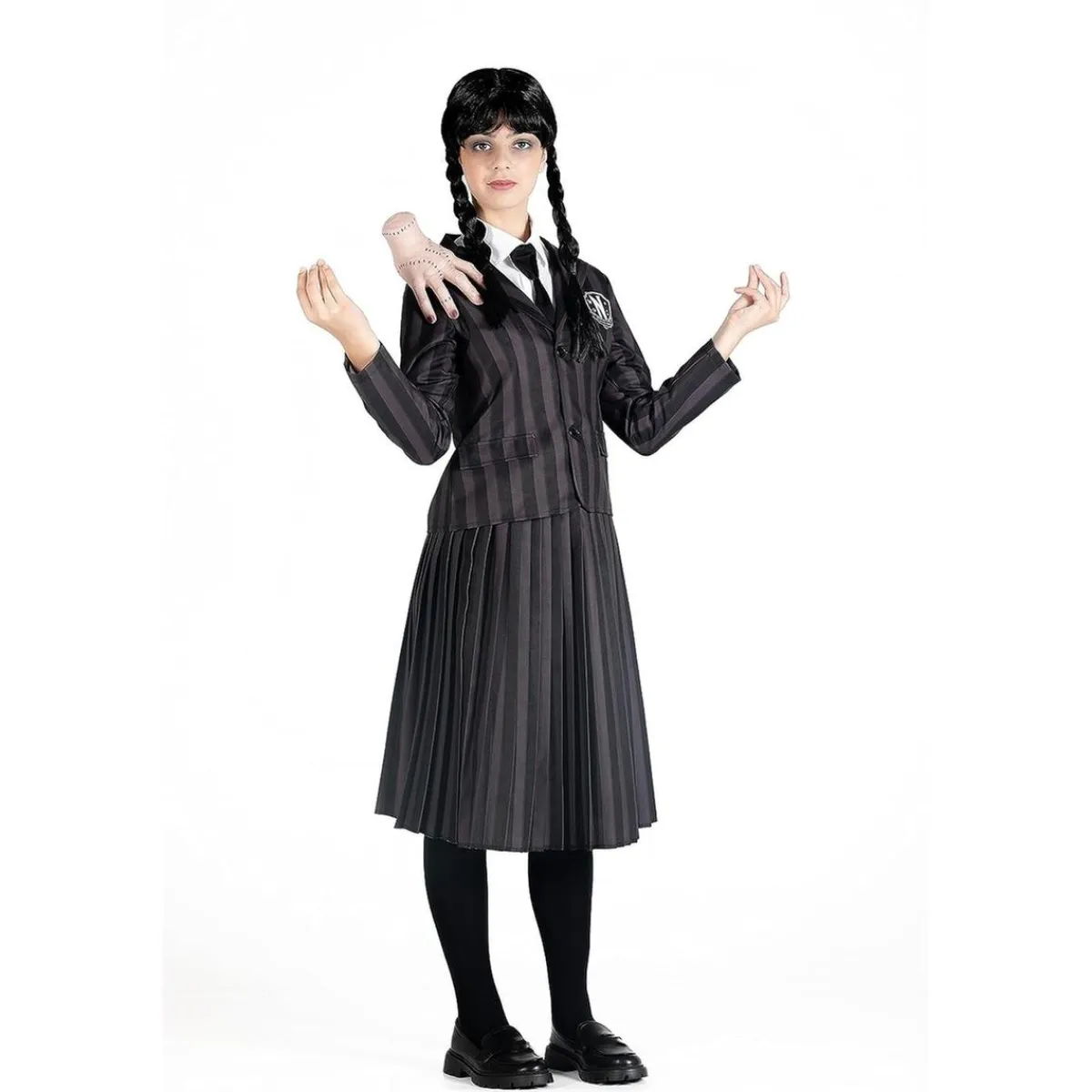 Sale Disfraz Ciao de miércoles Addams, color negro y gris, 140cm ㅤ Disfraces|Halloween
