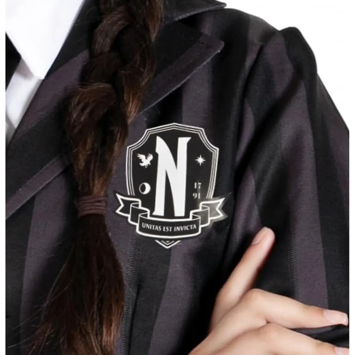 Sale Disfraz Ciao de miércoles Addams, color negro y gris, 140cm ㅤ Disfraces|Halloween