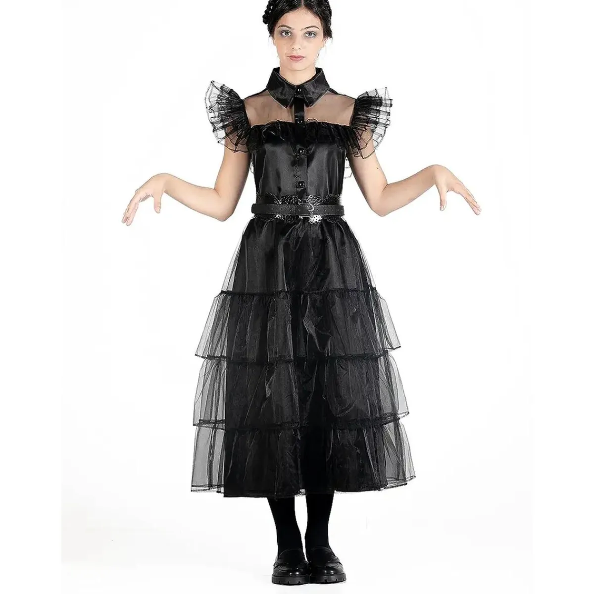 Disfraz color negro estilo Wednesday Addams, 152cm*ABYSSE CORP Clearance