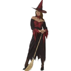 Disfraz de bruja adulta en rojo, talla única*ABYSSE CORP Discount