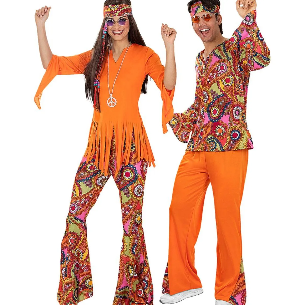 Hot Disfraz de Hippie feliz para mujer L Disfraces|Halloween