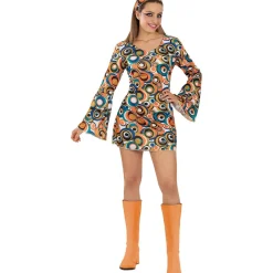 Clearance Disfraz de los Años 70 casual para mujer S-M Disfraces|Halloween