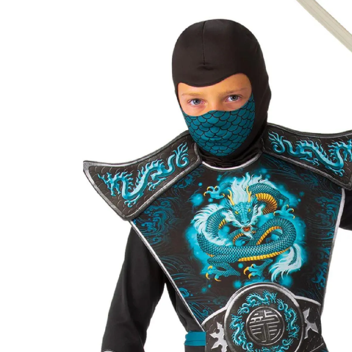 Best Disfraz de Ninja Dragón Azul talla L (7-8 años) Disfraces|Halloween