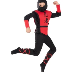 Disfraz de Ninja rojo para niño 3-4 años*Funidelia Clearance