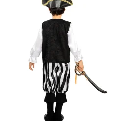 Disfraz de pirata a rayas para niño- Colección blanca y negra 7-9 años*Funidelia
