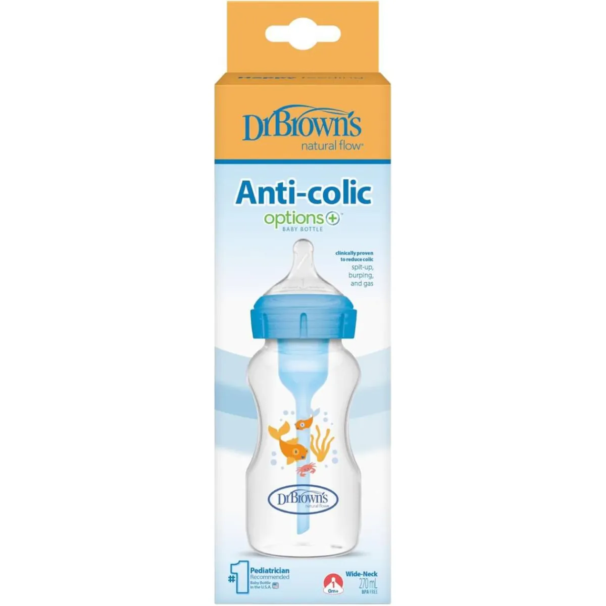 Online - Biberón Anticólico Options+ Boca Ancha 270 ml - Azul Biberones Y Chupetes·Biberones