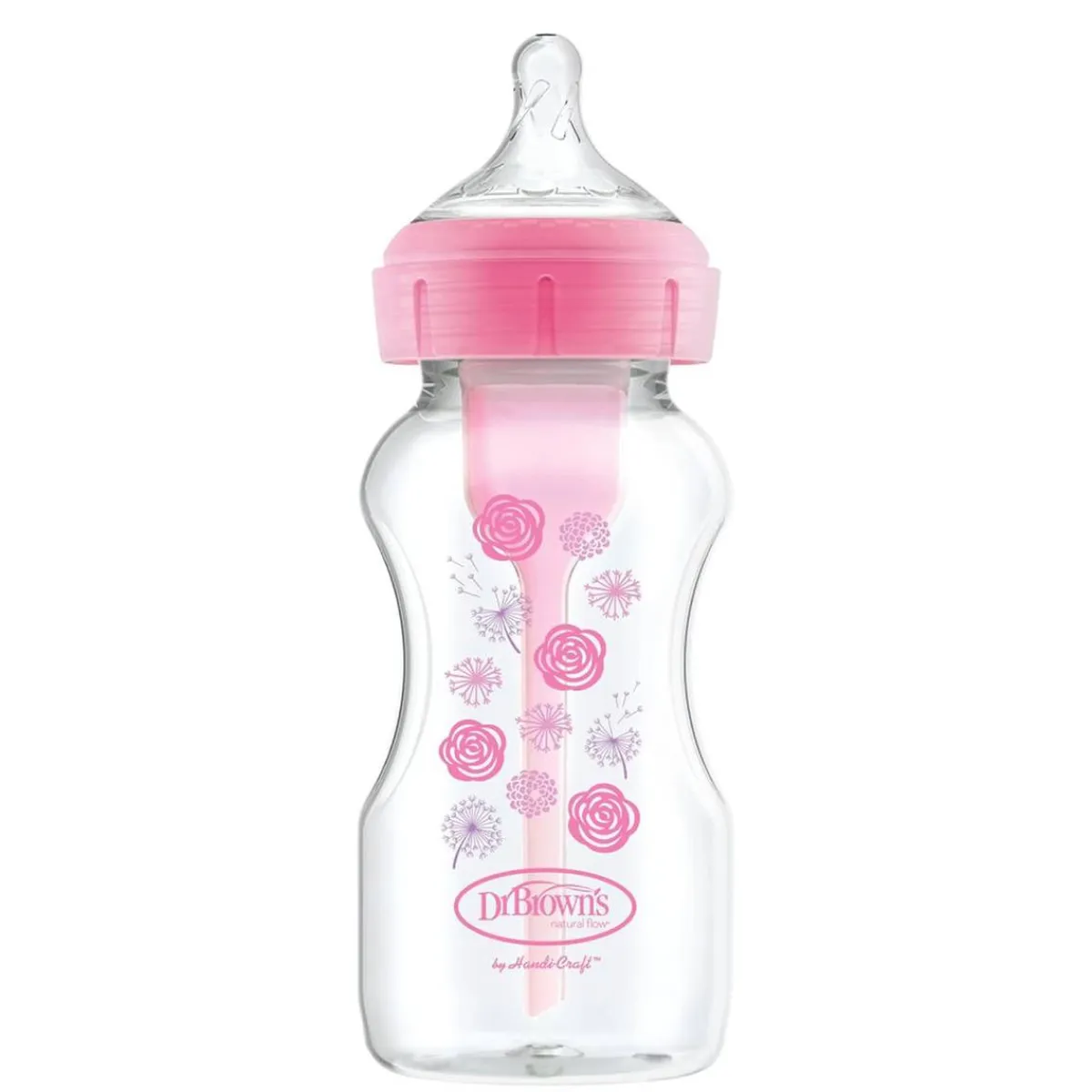 - Biberón Anticólico Options+ Boca Ancha 270 ml - Rosa*DR. BROWN'S New