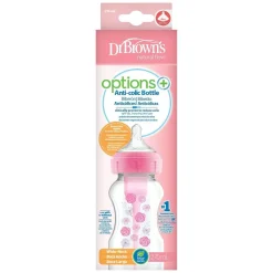 - Biberón Anticólico Options+ Boca Ancha 270 ml - Rosa*DR. BROWN'S New