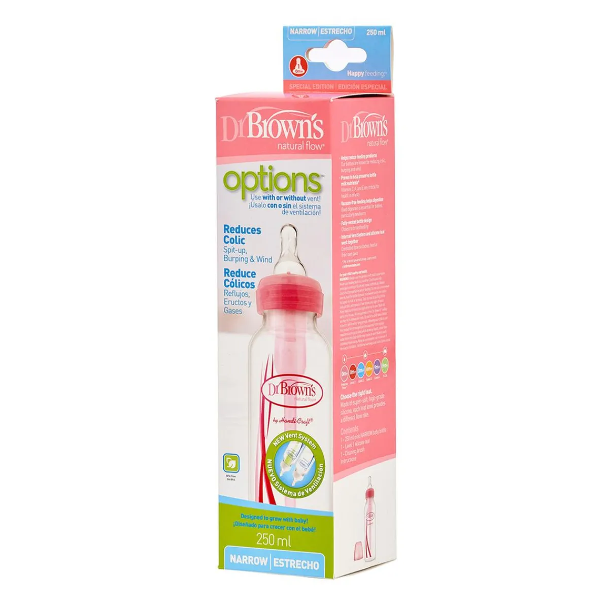 Dr. Brown's - Biberón Options Estándar 250 ml Rosa*DR BROWN´S Discount