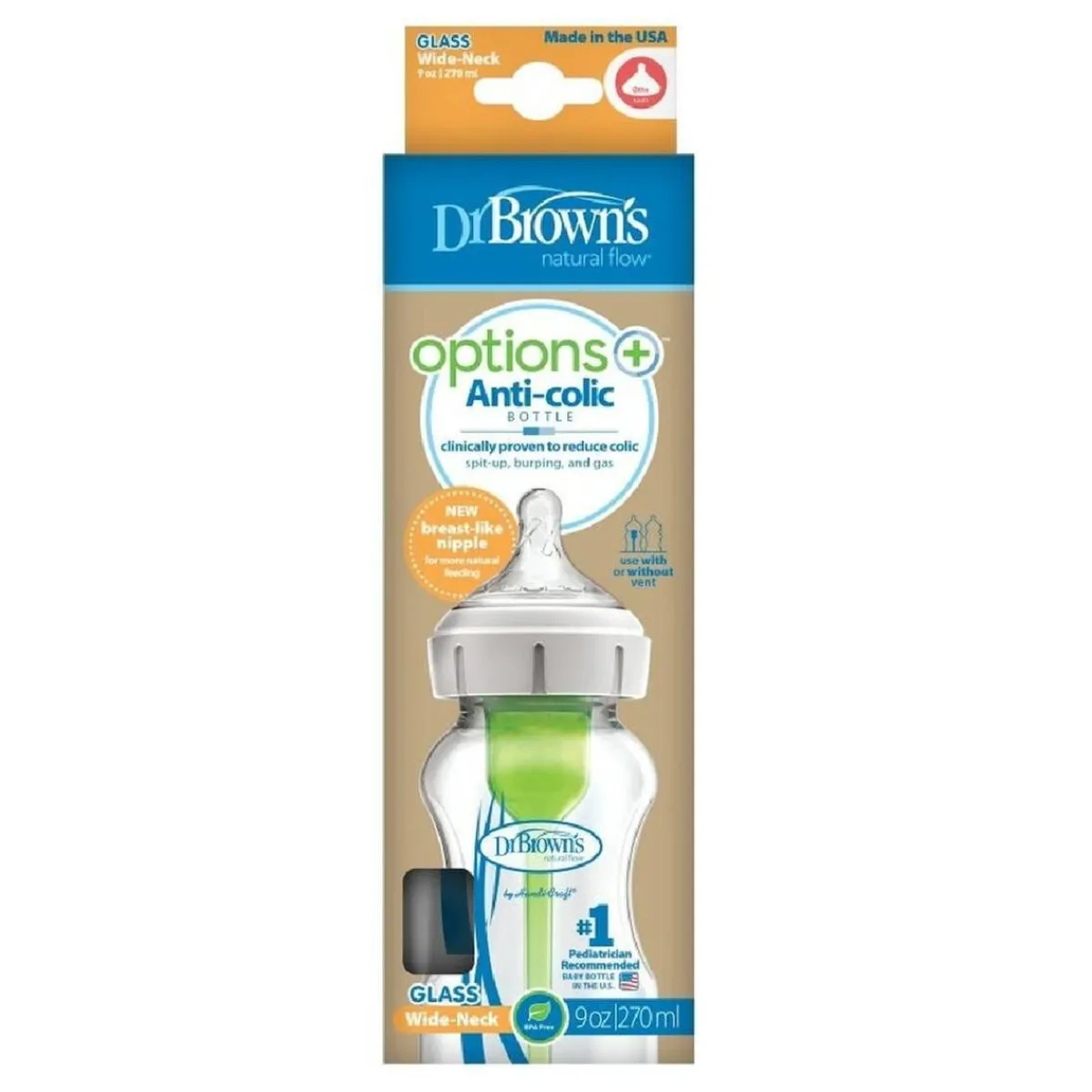 - Biberón Options boca ancha Cristal 270ml*DR. BROWN'S Outlet