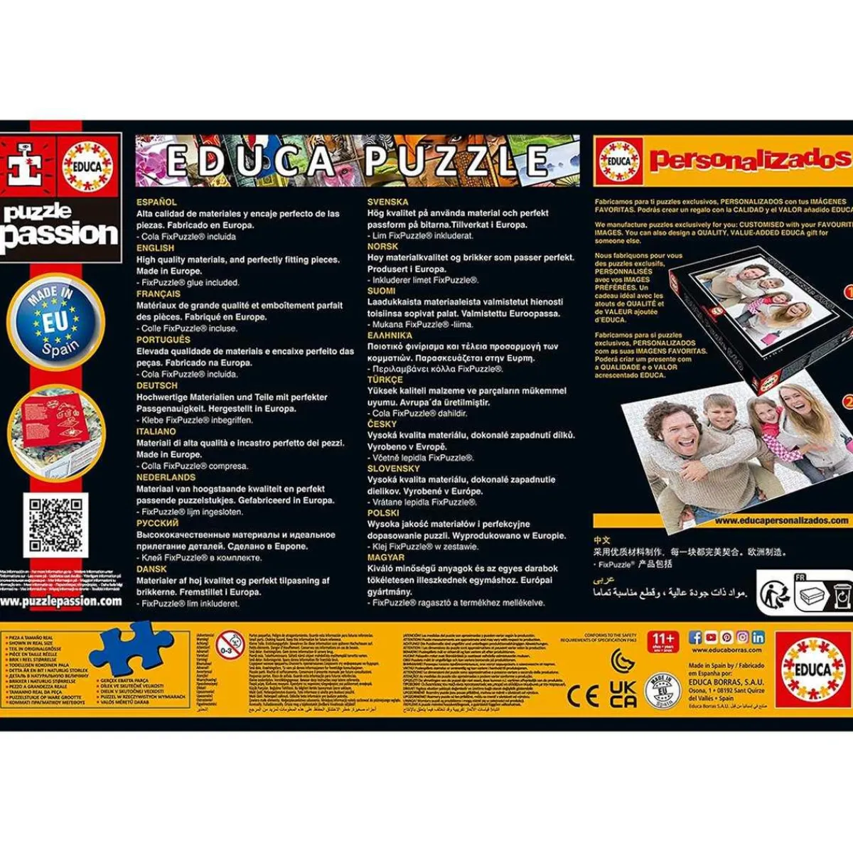Educa - Puzzle educativo de 500 piezas con pegamento Fix, 34 x 48 cm ㅤ*EDUCA BORRAS