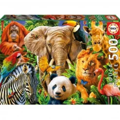 - Puzzle collage de animales salvajes 500 piezas ㅤ*EDUCA BORRAS Outlet