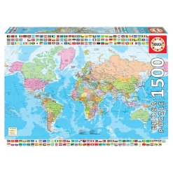 Best Educa Borrás - Mapa-Mundi Político Puzzle 1500 Piezas Juegos Y Puzzles