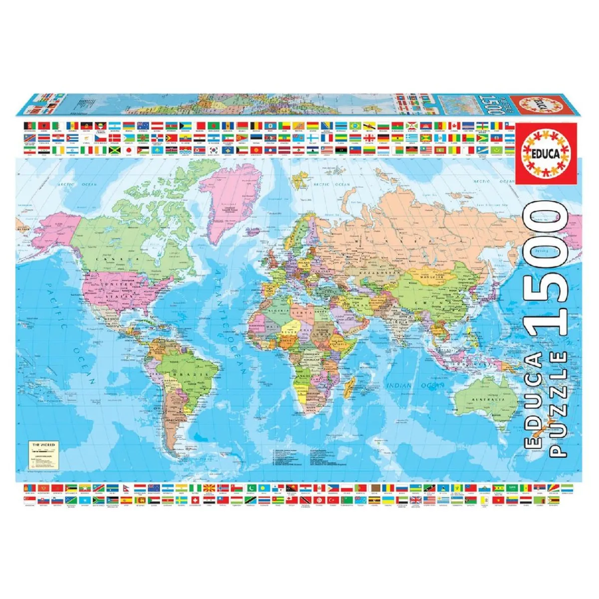 Best Educa Borrás - Mapa-Mundi Político Puzzle 1500 Piezas Juegos Y Puzzles