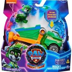 Best Energía - Patrulla Canina - Camión de reciclaje de juguete con figura de acción Rocky, luces y sonidos ㅤ Coleccionables Y Mini Mundos