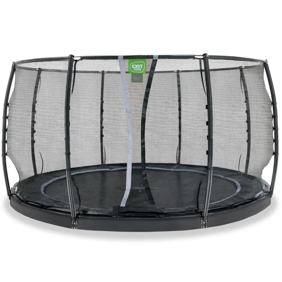Online Exit - Cama elástica de suelo Dynamic 427 cm negro con red de seguridad Camas Elásticas
