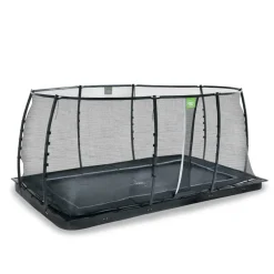 New Exit - Cama elástica de suelo Dynamic 244 x 427 cm negro con red de seguridad Camas Elásticas