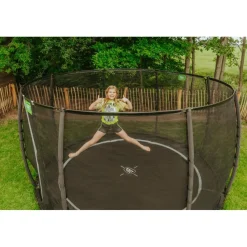 Exit - Cama elástica de suelo Dynamic 366 cm negro con red de seguridad*Exit Toys Online