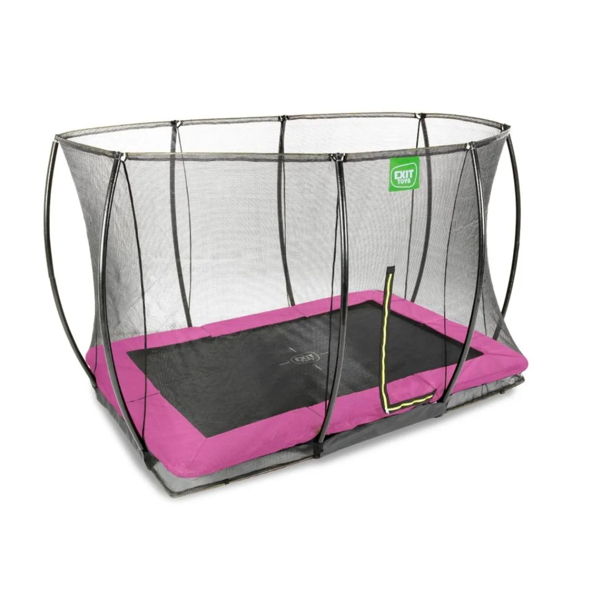 Exit - Cama elástica Silhouette rectangular de suelo rosa 244 cm*Exit Toys