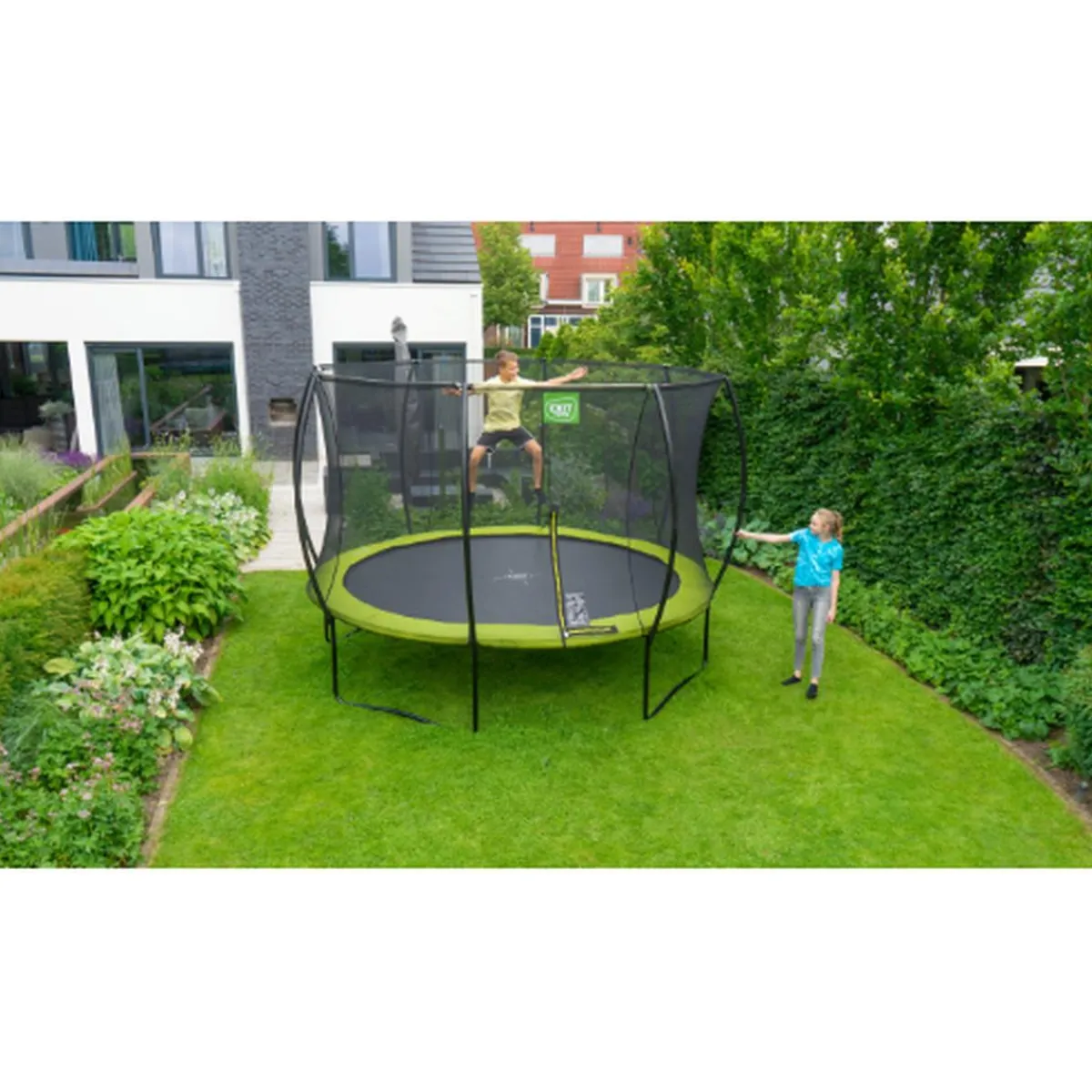 Exit - Cama elástica Silhouette redonda verde 366 cm*Exit Toys Best