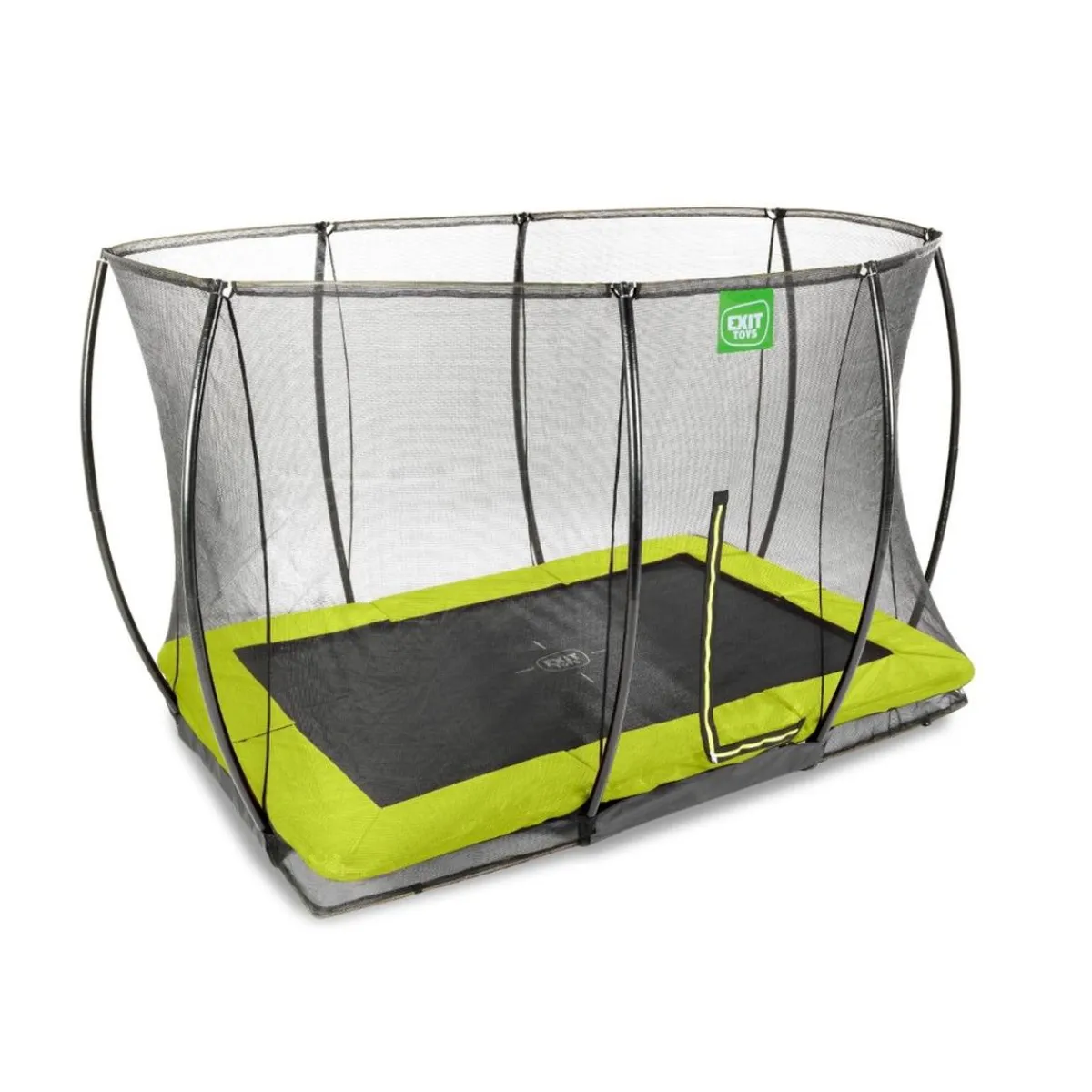 Hot Exit - Cama elástica Silhouette rectangular de suelo verde 214 cm Camas Elásticas