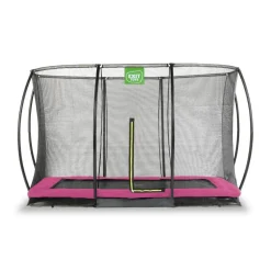 Exit - Cama elástica Silhouette rectangular de suelo rosa 214 cm Camas Elásticas