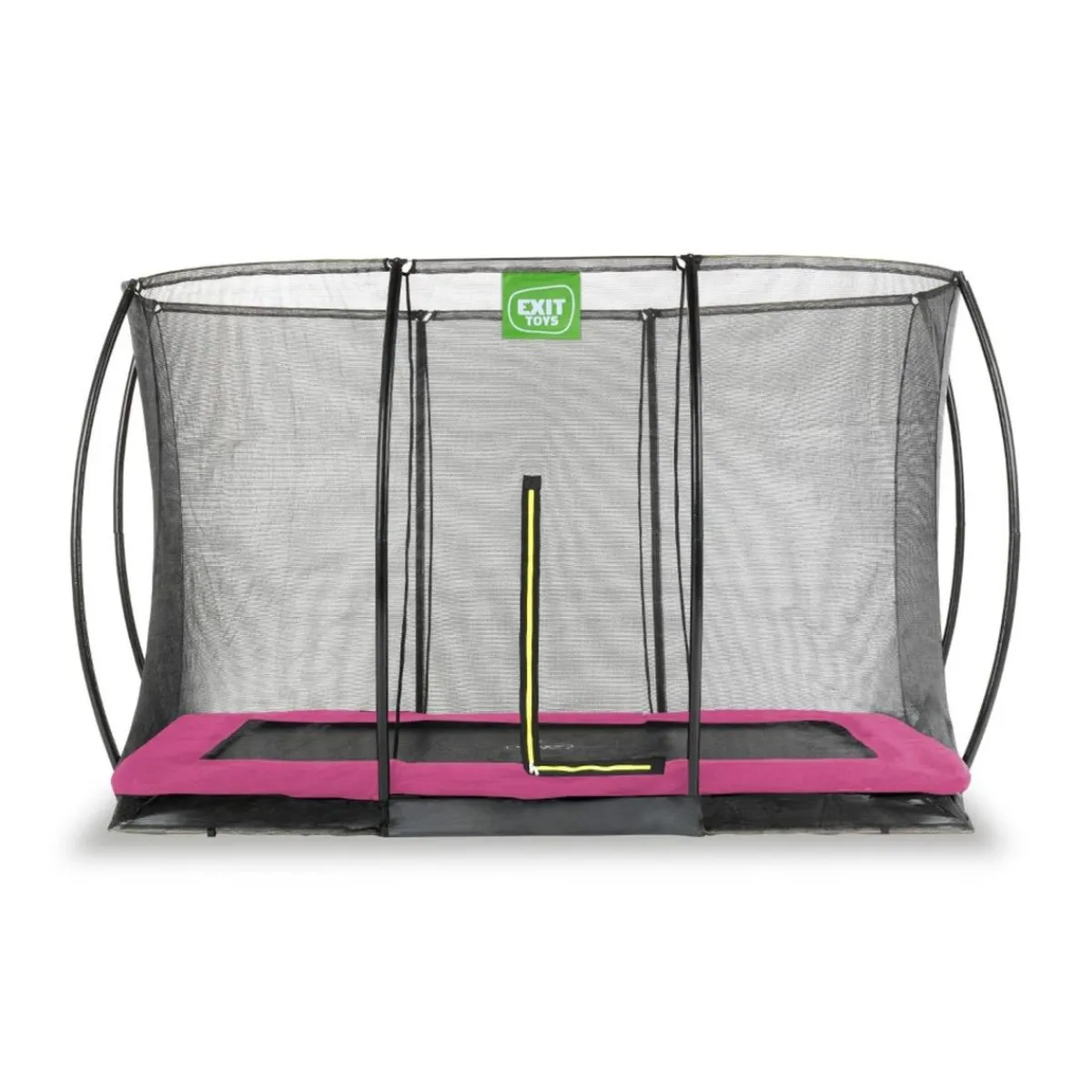 Exit - Cama elástica Silhouette rectangular de suelo rosa 214 cm Camas Elásticas