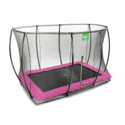 Exit - Cama elástica Silhouette rectangular de suelo rosa 214 cm Camas Elásticas