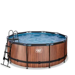 Hot EXIT - Piscina Wood redonda con bomba de filtro 360 cm Piscinas|Juguetes De Verano