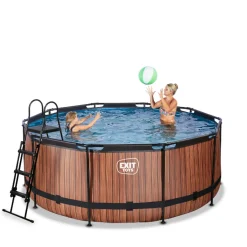 Hot EXIT - Piscina Wood redonda con bomba de filtro 360 cm Piscinas|Juguetes De Verano