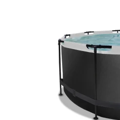 New Exit - Piscina Black Leather diámetro 360 x 122 cm con filtro de arena y cúpula Piscinas|Juguetes De Verano