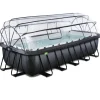 Online Exit - Piscina Black Leather 540 x 250 x 122 cm con filtro de arena y cúpula Piscinas|Juguetes De Verano
