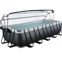 Online Exit - Piscina Black Leather 540 x 250 x 122 cm con filtro de arena y cúpula Piscinas|Juguetes De Verano